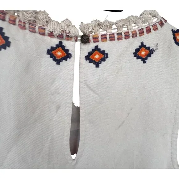 Anthropologie Akemi + Kin Geometric Embroidered Sleeveless Dress Size 4 - Picture 12 of 13